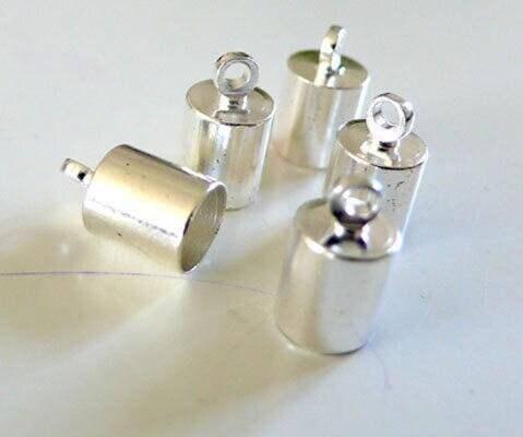 Embouts cordon métal argentés sans nickel 5.5mm, x10 (G1490)