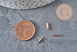 Rose gold IP stainless steel cord ends 7x1.6mm, x10 (G11262)