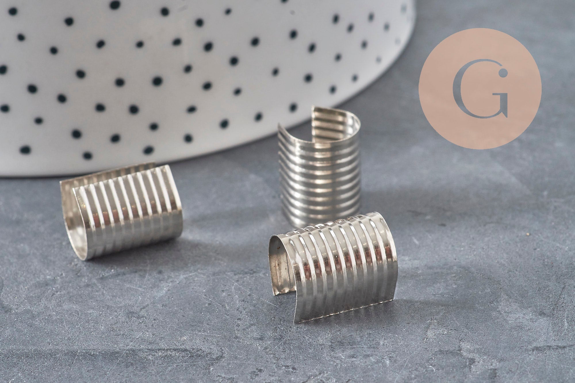 Round cord ends iron platinum to crimp 15mm, x10 (G11206)