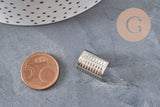Round cord ends iron platinum to crimp 15mm, x10 (G11206)