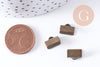 Embouts ruban laiton bronze à pincer 10mm, x10 (G4518)