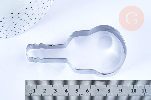 Emporte-pièce guitare, Moule patisserie, emporte-pièce en acier inoxydable pour cuisine gateau et loisirs créatifs,9cm, x1 G4018