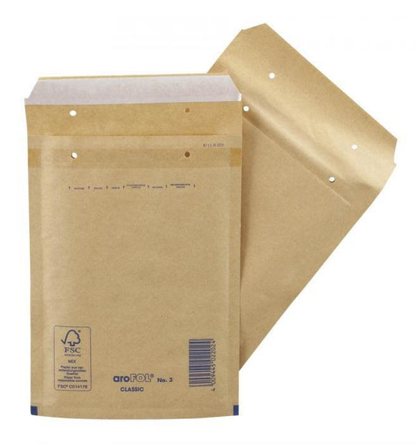 Enveloppes à bulles en papier Kraft 100x165mm, x10-20 (G3151)