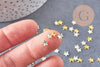 Etoile à coller zamac doré,fournitures à coller pour décorer pierres et bijoux,4mm, x10 G5324