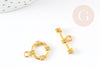 Fermoir T alliage doré fabrication bijoux, fermoirs dorés,apprêt doré,fabrication bracelet, 20mm, x2 G3121