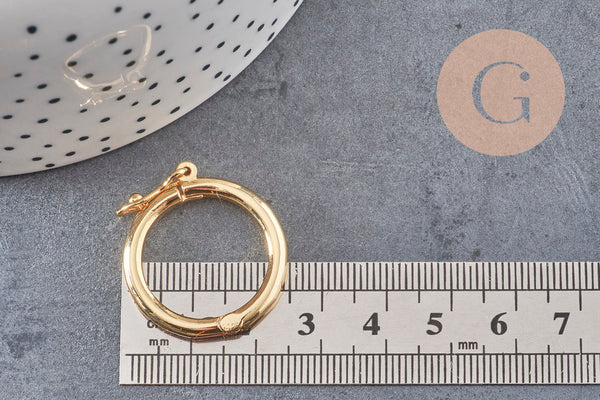 Fermoir à clipser anneau laiton doré 26mm, x1 (G5646)