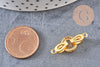 Fermoir à clipser anneaux laiton doré 18k strass 25.5mm, x1 (G2996)