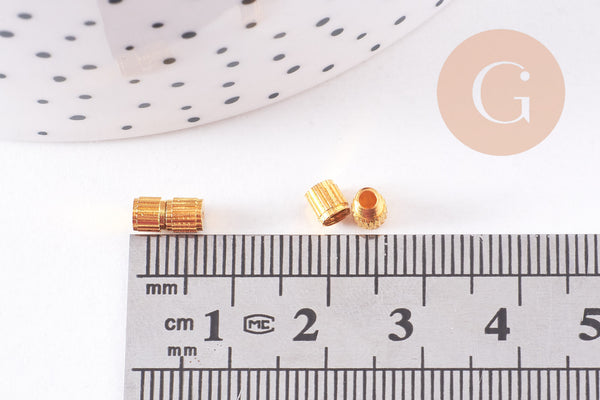 Fermoir à visser laiton doré 8mm, x10 (G10697)