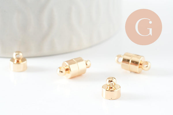 Fermoir aimanté laiton doré 18K 12mm, x1 (G9676)