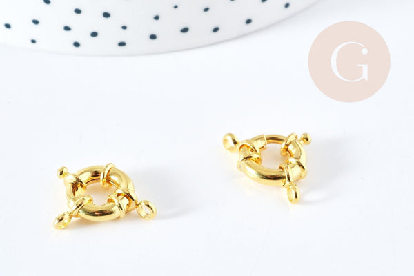 Fermoir bouée marin laiton doré 12.5-13mm,x1 (G8529)