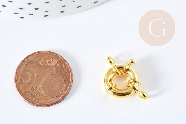 Fermoir bouée marin laiton doré 12.5-13mm,x1 (G8529)