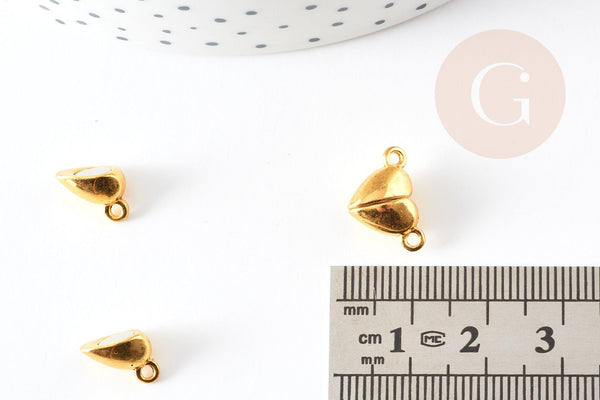 Fermoir coeur aimanté zamac doré 15mm, x1 (G5872)