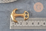 Fermoir crochet ancre acier 304 inoxydable doré PVD 31mm, x1 (G11363)-Fermoirs-Gingerlily Perles