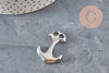 Fermoir crochet ancre acier 304 inoxydable platine 31mm, x1 (G11288)