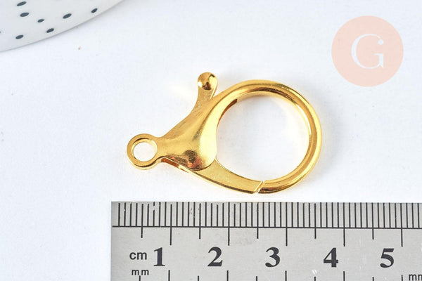 Fermoir grand mousqueton perroquet laiton doré 34.5mm, x1 (G6894)