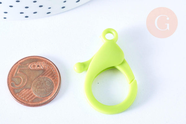 Fermoir mousqueton en acrylique coloré 35mm, x1 (G6630)