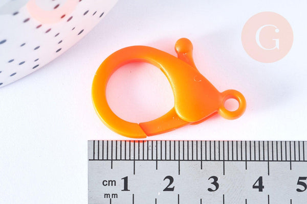 Fermoir mousqueton en acrylique coloré 35mm, x1 (G6630)