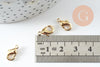 Fermoir mousqueton laiton doré 12mm, x10 (G10116)