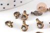 Fermoir mousqueton zamac bronze 10mm, x20 (G0537)