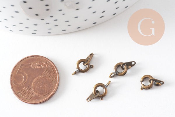 Fermoirs Marins laiton bronze 8mm, x10 (G10573)