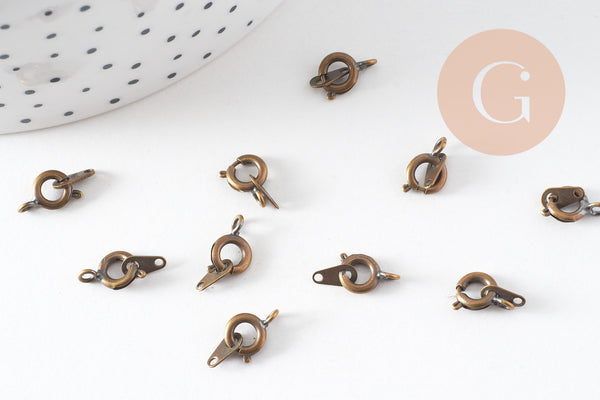 Fermoirs Marins laiton bronze 8mm, x10 (G10573)