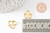 Fermoirs crochet M acier 304 inoxydable doré 12.5mm, x2 (G9722)