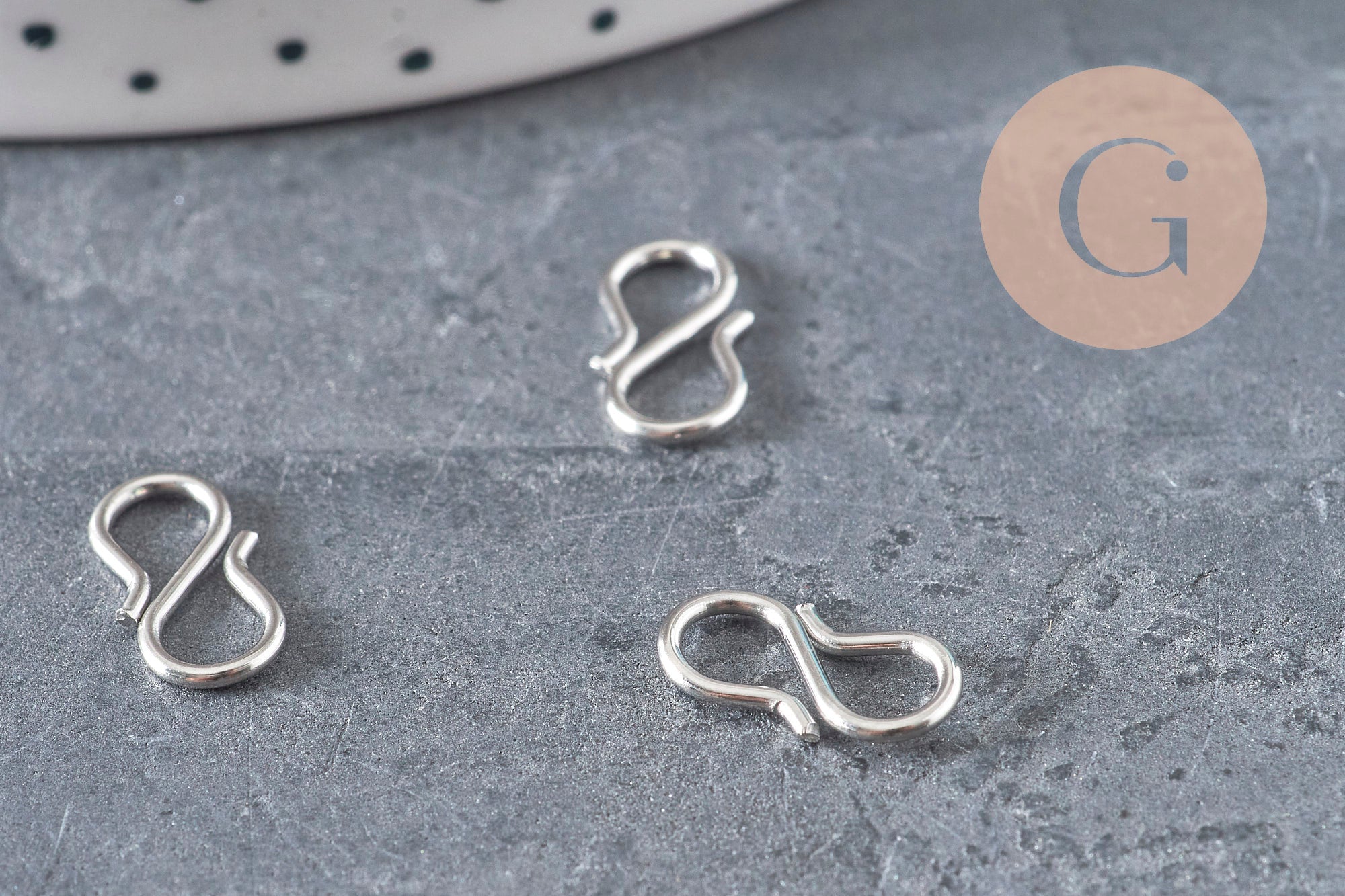 Clasps hook S 304 stainless steel platinum 12mm, x5 (G11181)