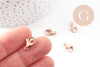 Fermoirs mousquetons acier 304 inoxydable or rose IP 13mm, x5 (G10893)