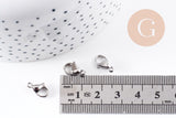 Fermoirs mousquetons acier 316 inoxydable platine 12mm, x5 (G10099)