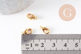 Fermoirs mousquetons zamac doré 10mm, x50 (G4961)