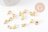 Fermoirs mousquetons zamac doré 10mm, x50 (G4961)