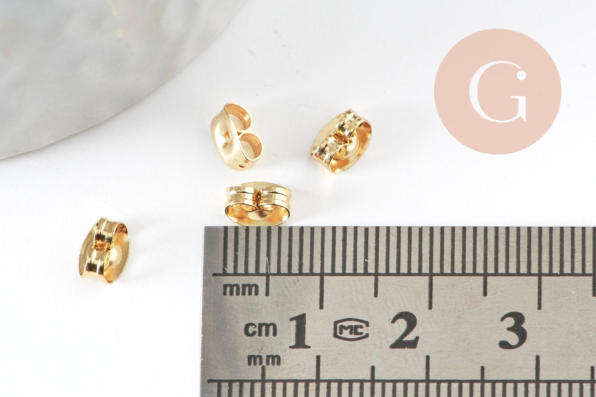 Fermoirs pour Clous acier doré 304 inoxydable 3x6mm, x50 (3.3g) (G2421)