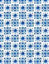 Feuille de transfert polymère – Carreaux (Tiles) bleus 14x10 cm, x1 (G10779)