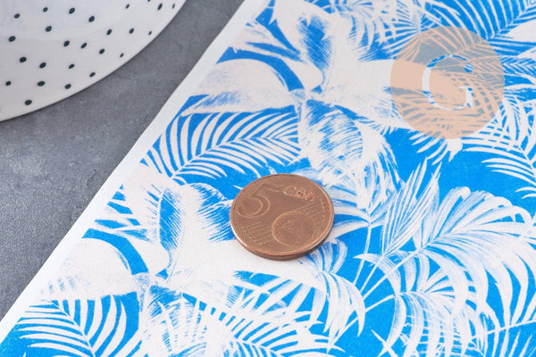 Feuille de transfert polymère – Feuilles de palme Bleu 14x10 cm, x1 (G10766)