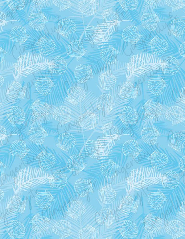 Feuille de transfert polymère – Feuilles de palme Bleu 14x10 cm, x1 (G10766)