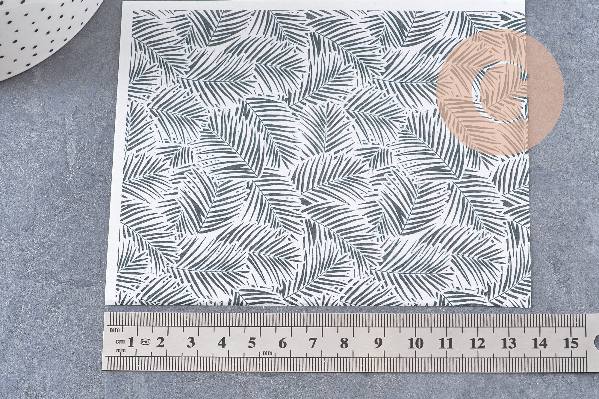 Feuille de transfert polymère – Feuilles de palme Kaki 14x10 cm, x1 (G10767)