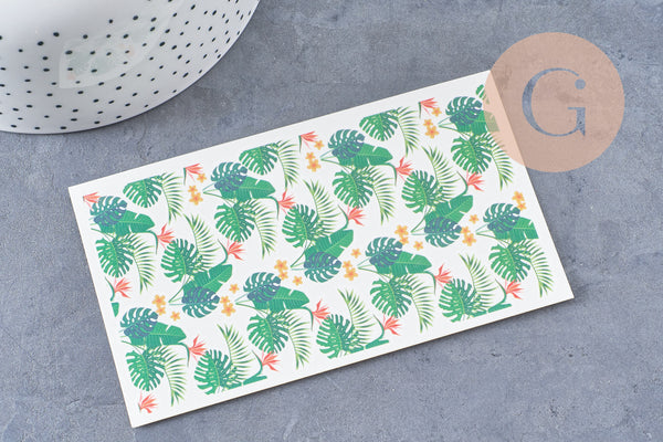 Feuille de transfert polymère – Feuilles tropicales x1 (G10548)