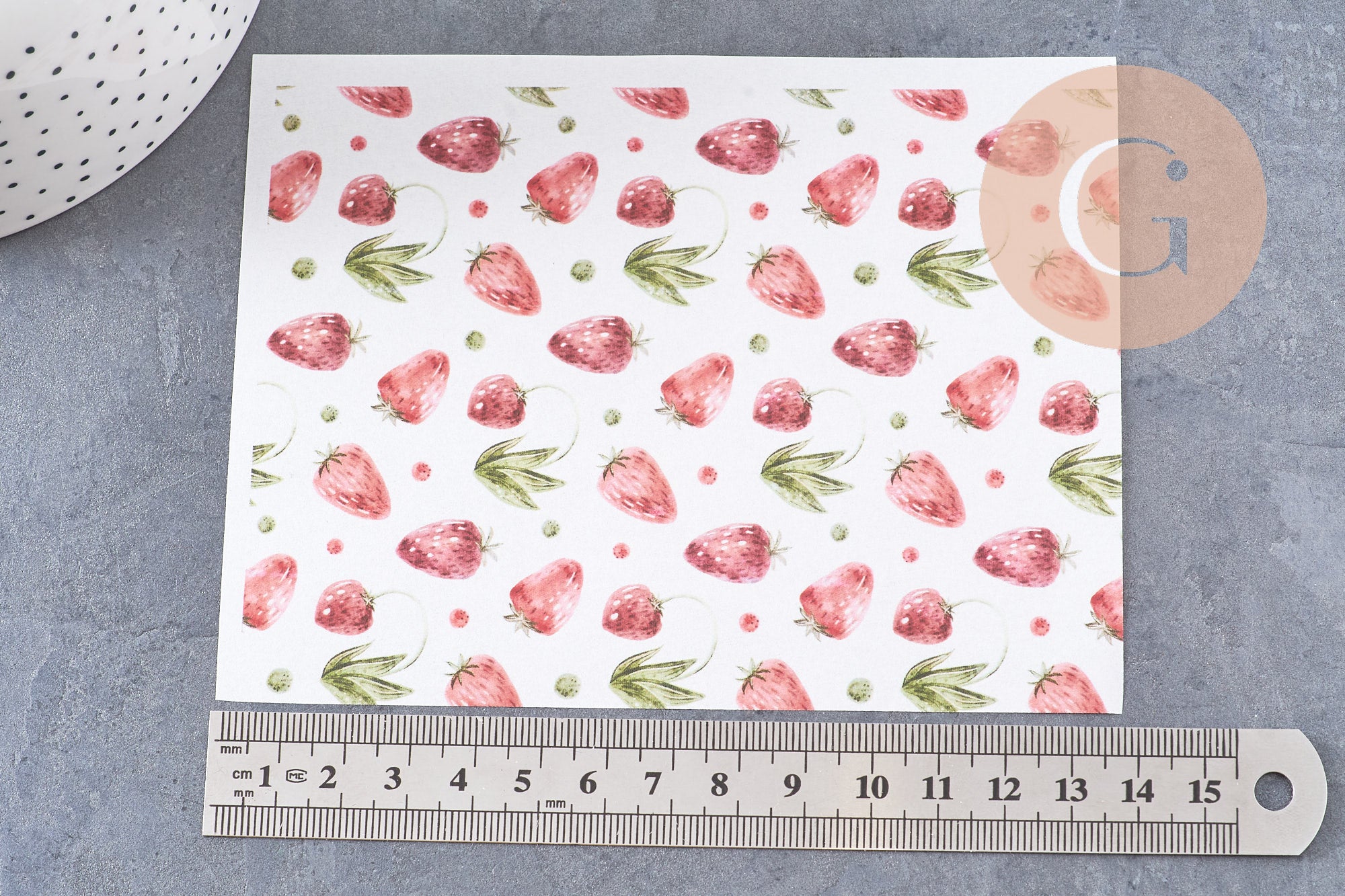 Feuille de transfert polymère – Fraises 14x10 cm, x1 (G10764)
