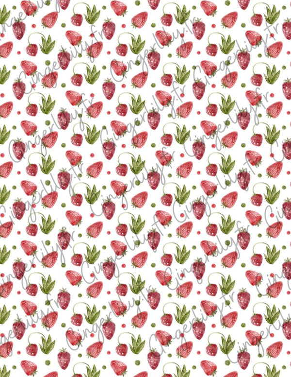 Feuille de transfert polymère – Fraises 14x10 cm, x1 (G10764)