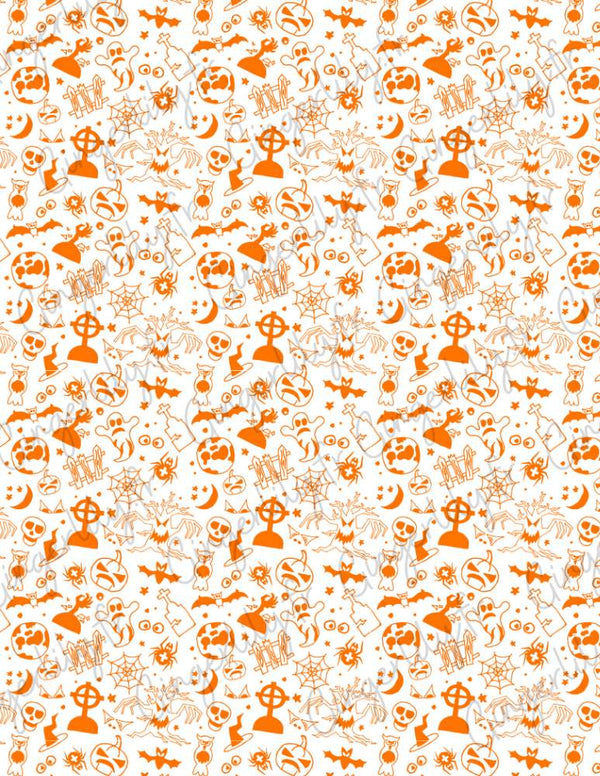 Feuille de transfert polymère – Halloween orange 14x10 cm, x1 (G10783)