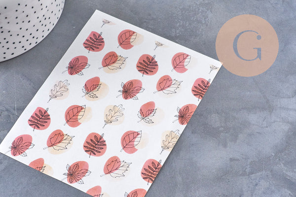 Feuille de transfert polymère – Motif Bulle Automne 14x10 cm, x1 VALIDE