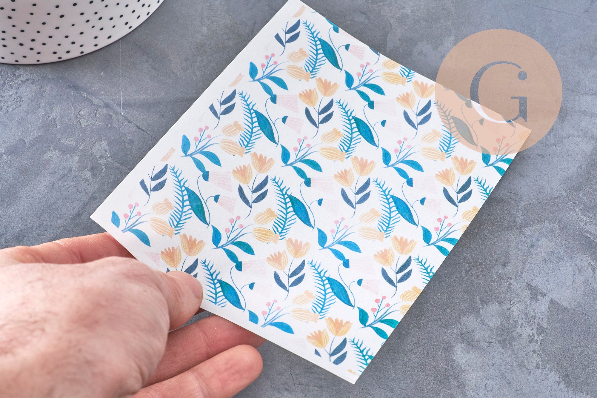 Feuille de transfert polymère – Motif Fleurs rose & jaune 14x10 cm, x1 (G11014)