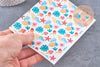 Feuille de transfert polymère – motifs vacances glace étoile de mer 14x10 cm, x1 (G10769)