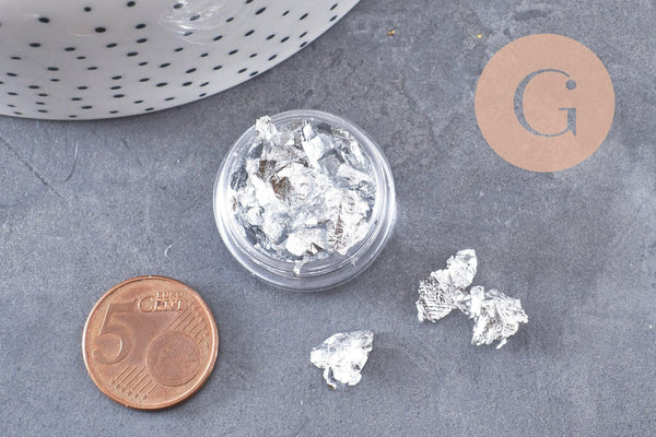 Feuille métal argenté , x4gr (G5835)