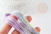 Fil à broder polyester dégradé bleu violet vert 0.5mm, fil original, pour bracelet brésilien, fil à broder ou scrapbooking, x8 mètres G9355