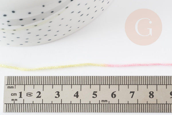 Fil à broder polyester dégradé jaune rose 0.5mm, fil original, pour bracelet brésilien, fil à broder ou scrapbooking, x8 mètres G9356