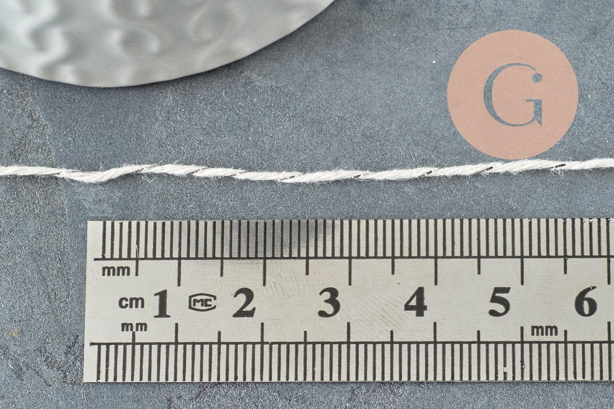 Fil blanc argent 1mm, bobine de 30 mètres, x1 (G2451)