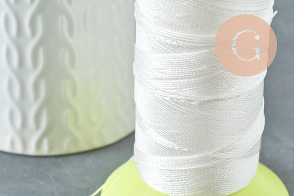 Fil blanc nylon pour broderie couture bijoux 0.8mm, x 10 mètres (G1621)