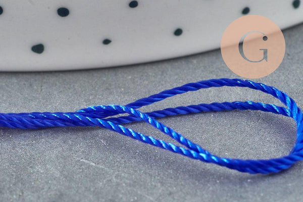 Fil bleu roi nylon pour broderie couture bijoux 0.8mm, x10 Mètres (G2971)