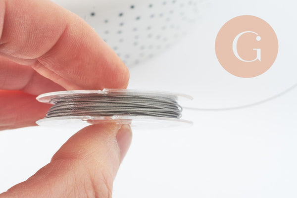 Fil câblé gainé acier inoxydable 0.45mm, x1 bobine de 10 mètres (G9763)